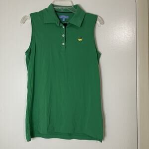 NWOT Magnolia Lane Masters golf green sleeveless polo tank pima cotton medium
